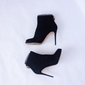 999$MRP‎ DOLCE & GABBANA Cloth Ankle Mesh Booties Black SZ:38